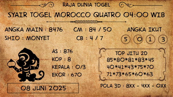 Prediksi Morocco Quatro 04:00 WIB