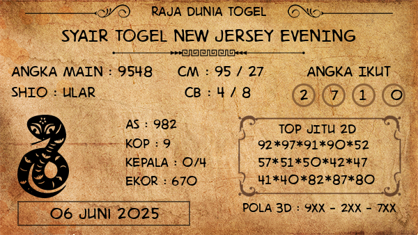 Prediksi New Jersey Evening